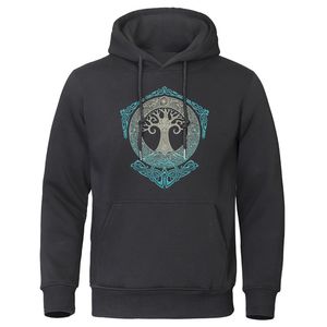 Herrtröjor tröjor odin aesir nordisk mytologi tröja yggdrasil pullover world träd män varm streetwear vinter höst fleece 230213