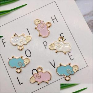 チャームMrhuang 10pcs/lot 15 19mm Beautif Sheep EnamelチャームアロイペンダントネックレスブレスレットDIYファッションジュエリーアクセスDHJVP