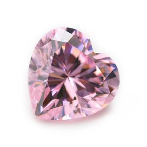 Luźne diamenty fabryczne Direct 100 szt./ Torba 6x6 mm serc fasetowany kształt wycięty 5a różowe koraliki z cyrkonami sześcienne do biżuterii DIY DEL DHJHE