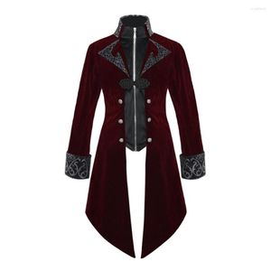 Men's Trench Coats Men Medieval Victorian Costume Tuxedo Gentlema Tailcoat Gothic Steampunk Vintage Frock Outfit For VD2889