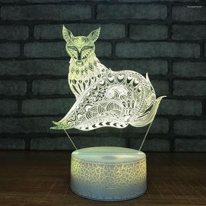 Gece Işıkları Renkli Bozulmuş Başucu 3D Lamba Odası Led Işık Noel Süslemeleri Hediye Bebek Toptan