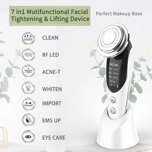Ansiktsmassager 7 i 1 Face Lifting Device EMS RF Microcurrent Skin Rejuvenation Massager Lättterapi Anti Aging Wrinkle Beauty Machine 230211