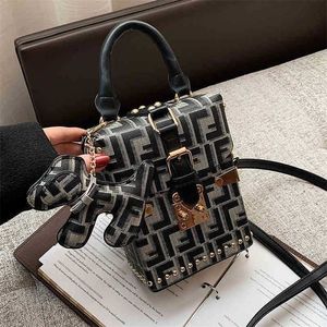 Saldi outlet online Borsa a mano piccola valigia versione trendy versatile stampa rossa diagonale croce personalità donna saldi WDKH