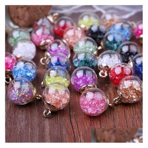 Andere CR -Schmuck DIY Accessoires Ins runde transparente Meerjungfrau Blasenglas Ball Diamond Stone Ohrringe Charms Weihnachtsdekorationen Dh6yz