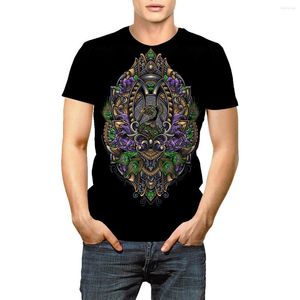 Herren-T-Shirts, alter ägyptischer Gott, hängendes Bild, bedruckt, 3D-Kurzarm-Retro-Nostalgie-Design-T-Shirt für Herren