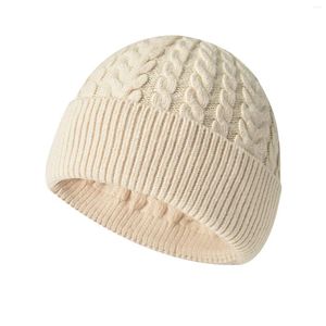 Boinas 2023 Winter Men e Women's Universal Solid Color Casual Hat de malha cinza