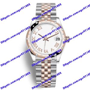 Högkvalitativ klocka 2813 Sports Automatisk klocka 278341 Watch 31mm White Roman Dial 18k Rose Gold rostfritt stål Diamond Watch Band Sapphire Glass M278341RBR Watch