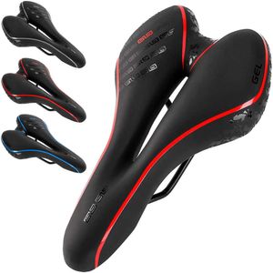 Bike Saddles Gel Bicycle Saddle Mountain Road Bike Seat Comfortable Soft Cycling Cushion Exercise Bike Saddle for Men and Women J230213