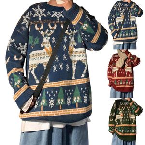 Men's Sweaters Terrific Year Sweater Festive Winter Knitted 3D Print Round Neck