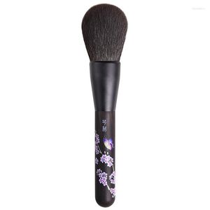 Makeup Brushes H204 Professional Handmade Ultra-soft Blue Squirrel Hair Round Face Powder Brush Ebony Handle Make Up