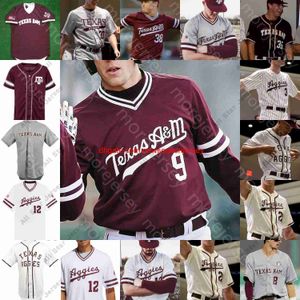 Maglie da baseball A m Maglie da baseball NCAA College Michael Wacha Will Frizzell Ray Alejo Austin Bost Logan Britt Cream Grey Bianco rosso