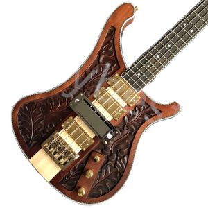 Lvybest Electric Guitar Brown Carve Patterns Or Designs Special-Shaped White Decoration Electric Guitar 2022 New Pop High-End Custom