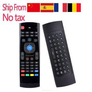 Navio da Europa MX3 Air Mouse 2.4GHz x8 Teclado sem fio Controle remoto IR Aprendizagem para Android TV Without Microphone mini