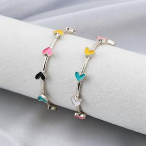 Dangle Earrings Chic Ladies Alloy Colorful Heart-shaped Stud Geometric Hypoallergenic Hoop Fashion Jewelry