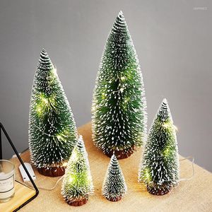 Dekoracje świąteczne 10-30 cm stolik drzewa LED Dekoracja dekoracji sosny mini Xmas tabletop DIY Decor Home