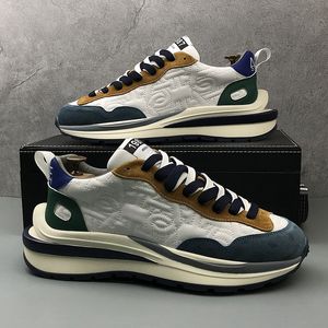 Bröllop italiensk designer klänning party skor vår höst mode canvas andningsbara avslappnade sneakers tjock botten företag 4643