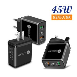 QC3.0 PD 45w Sankou Caricatore rapido Tipo-c Testa di ricarica Protocolli di ricarica rapida Caricatore intelligente per smartphone senza scatola al dettaglio