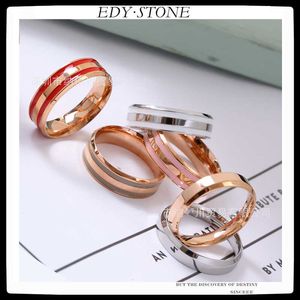 Кольца полосы Edy 2021 Новая мода титановая сталь сталь среди мужчин пара серебряное розовое золото.