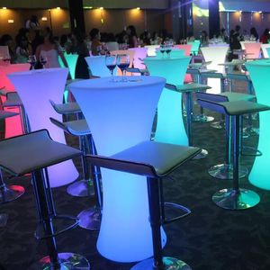 طاولة كوكتيل مضاءة ، صالة LED ، طاولة باردة مقاومة للماء ، مائدة طاولة قهوة مضاءة ، متوهجة ميسا دي سنترو