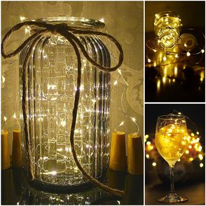 20 luci a LED per bottiglie di vino, corde, filo di rame, luce fata, bianco caldo, tappo per bottiglia, lampada per atmosfera, per Natale, vacanze, festival, fai da te, USASTAR