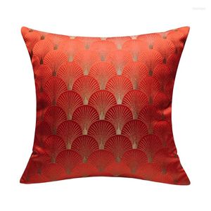 Pillow Deluxe Contemporary Fan-formad halvrunda hemvävd rött täckning Interiör Dekorativ fyrkantig fodral 45 x 45 cm 1 st/parti