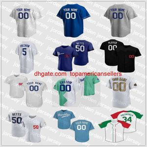 Anpassade basebolltröjor Freddie Freeman Jersey Mookie Betts Chris Taylor Cody Bellinger Clayton Kershaw Justin Trea Turner Walke