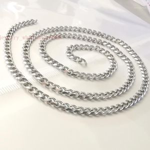 Pendant Necklaces 3pcs/set In Bulk Stainless Steel Curb Link Chain Necklace For Women Mens Fashion Gifts Jewelry 4.5mm 24 Inch1