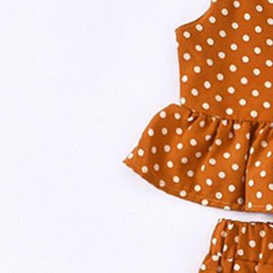 Set per ragazze New Fashion Abiti a pois Estate Bambini Casual Ruffles Abbigliamento Abiti carini Completi per bambini