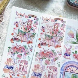 Carta da regalo Lovely Rose Washi PET Tape Planner DIY Card Making Scrapbooking Plan Adesivo decorativo