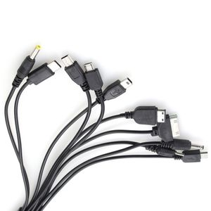 Cell Phone Charging Cable 10 in 1 USB 2.0 Port A Male to Multi Plug Multifunction Charge Cord Wire Line