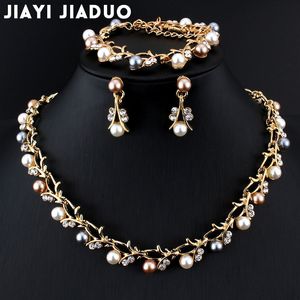 Zestawy biżuterii ślubnej Jiayijiaduo naśladowanie Perl Pearl Naszyjnik