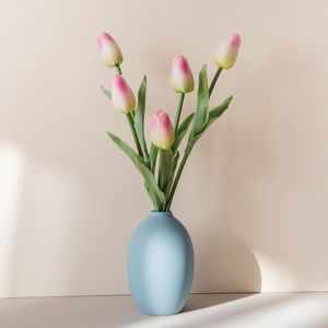 Kwiaty dekoracyjne 1PC PU mini tulipan symulacja kwiat dekoracja ślubna jedwabny dom sztuczny roślina sztuczna roślina sztuczna suptri prysznica ślubna