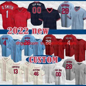 Benutzerdefinierte Baseball-Trikots 28 Nolan Arenado 4 Yadier Molina Jersey Herren Paul Goldschmidt Frauen Ozzie Smith Dylan Carlson Harrison B