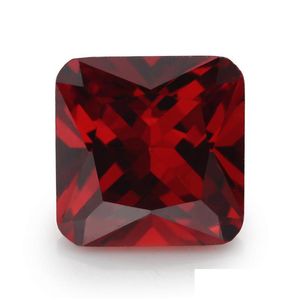 Gevşek Elmaslar Toptan 100 PC/ Torba 7x7 mm Asscher Faseted Kesilmiş Şekli 5A Siyah Kare Kübik Zirkonya Boncuklar DRO DRH2XD