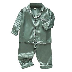 Clothing Sets suit home Wear yrs Baby pajamas set Kids Clothes Toddler Boys Girls Ice silk satin Cartoon printing Tops Pants Set