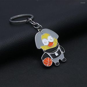 Keychains frango você é muito linda engraçada keychain kunkun trainee basquete de keyring saco de carros pingente de chave de formadores de formidores