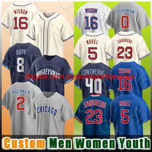 Stitch 8 Ian Happ Baseball Jerseys 16 Patrick Wisdom Marcus Stroman Nico Hoerner Willson Contreras Christopher Morel Seiya Suzuki Ernie Banks Ryne Sandberg Bote