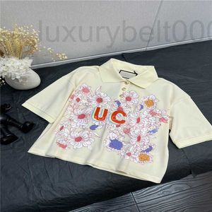 Женская футболка дизайнерские женщины Lease Tee Tops лацканая шейка Lovelight Cotton футболка с печатными девочками короткая бренда милан