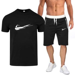 夏のバスケットボール高級服メンズジャージカジュアルスポーツパフ Tシャツデザイナーショーツ袖付きショーツセットメンズファッション 2 ピースダンクローズスポーツウェア