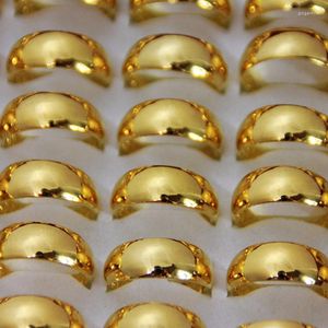 Wedding Rings Gold Plated Men's And Women's Smooth Face Ring Opening Ceremony Statement Jewelry Antique Imitation