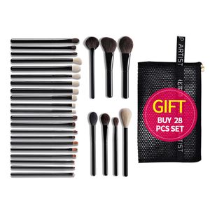 Eye Shadow O 28pcs Set Professional Cosmetic Makeup Brushes Natural Goat Hair Horse Synthetic Weasel Mix Brush Kit Tools Face Make up 230211
