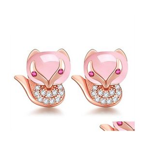 Brincos de charme Sor Love Crystal Diamond Hibiscus Stone Animal Sier Jewelry Drop Dat entre Dh6ab