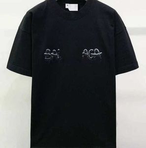 23SS Designer Graffiti Balencigas Cursive Signature T-shirt Leende Sport Tryckt Märke Män Dam T-shirts Främre Bokstäver Kvinna T-shirts