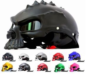 Podwójne użycie Maski Skull Mask Motorcycle Hełm Capacete Casco Nowator Retro Casque Motorbike Half Face Hacit 9188202