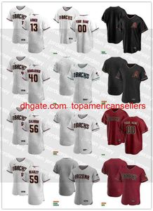 Maglie da baseball personalizzate Uomo Donna Gioventù 13 Nick Ahmed 59 Jeremy Beasley 40 Madison Bumgarner 56 Kole Calhoun Jersey Blank