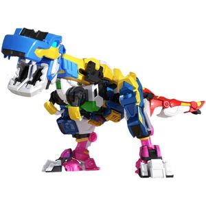 Action Toy Figures Mini Force Transformation Robot Model Miniforce 2 SUPER TYRAKING 5-Intergration Tyranno T-Rex Deformation Toys For Boy Gift 230213