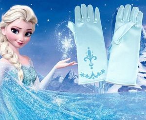 3Set/Pack Party Supplies Satin Elastic Cosplay Gloves Snow Queen Printing Children's Stage Show Princess Halloween Dinner Performance Wedding Gloves