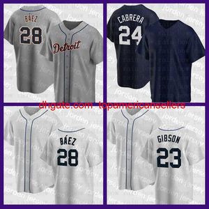 Camisas de beisebol personalizadas Javier Baez Jersey Miguel Cabrera Kirk Gibson Tucker Barnhart Jacoby Jones Dustin Garneau Jake Ro