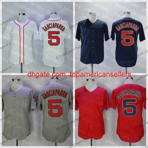 Özel Beyzbol Formaları Vintage Nomar Garciaparra #5 Erkek Mavi Beyaz Gri Kırmızı Dikişli Jersey Gömlekler