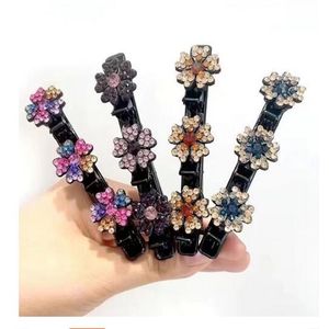 Acryli Crystal Flowers Hair Clips For Girl Summer Sweet Cute Bangs Side Barrettes Elastic Hair Clip GC1904